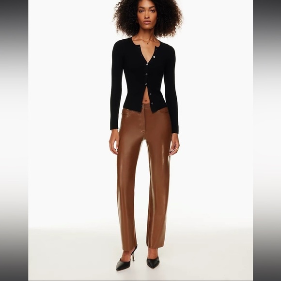 Aritzia Pants - ❗️SOLD❗️ARITZIA Wilfred Brown Melina Faux Leather Cropped Pants Size 8